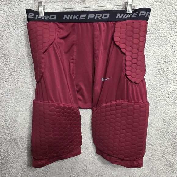 NEW Nike Pro Dry Fit Unisex Men's XL Maroon Lightweight Combat Shorts - Picture 5 of 11